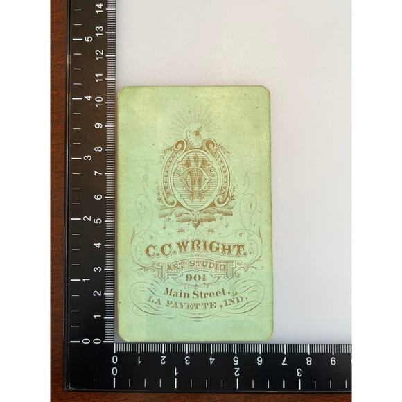 Antique CDV Carte de Visite Photography Sepia CC Wright Well Dressed Woman SEE - Picture 5 of 5